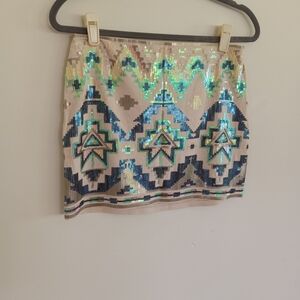 EXPRESS SEQUIN MINI SKIRT WOMENS XS